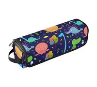 Cute Cartoon Tropical Dinosaur 2 in 1 Hair Tools Organizer and Heat Resistant Mat Large Capacity Hair Straighteners Organizer for Flat Iron Hot Tools and Haircare Accessories Travel Bag for Hair Tools