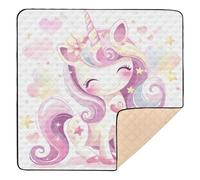 Cute Cartoon Unicorn Colorful Soft Foam Baby Play Mat for Indoor Outdoor Cozy Breathable Foldable Activity Entertainment Mat for Babies Infants Toddlers, 50'' x 50''para juegos de
