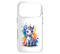Cute Cartoon Unicorn with Soft Splash Background Case for iPhone 17 Pro
