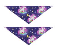 Cute Cartoon unicorns Star Purple Peach Dog holiday bandanas Adjustable Triangle Bibs Kerchief Set Cute Pet Accessories for Dogs Cats S