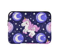 Cute Cartoon Unicorns Star Purple Peach Laptop Sleeve Case 15-16 Inch Cool Laptop Zipper Case for Work Journey