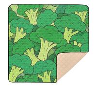 Cute Cartoon Vegetable Broccoli Large Non-Slip Baby Playmat for Floor Portable Baby Crawling Mat for Babies Infants Toddlers, 50'' x 50''