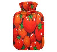 Cute Cartoon Vegetable Tomato hot Water Bottles with Soft Cover, 1L Water Bottle Bag for Neck and Shoulder Pain Relief,Neck and Shoulder Pain Relief,compresas calientes para el vientre