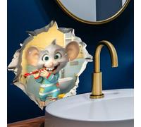 Cute Cartoon Wall Decal 15cm Grey PVC Self-Adhesive