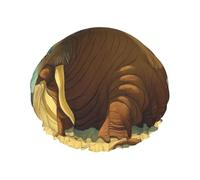 Cute Cartoon Walrus on Beach Double Layered Women'S Long Hair Waterproof Cartoon Pattern Shower Cap