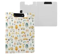 Cute Cartoon Watercolor Car Clipboard Folder, A4 Size Folder Clipboard with Pen Slot for Office School