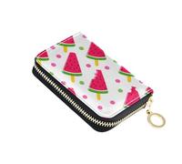 Cute Cartoon Watermelon Red White Womens Wallet Small RFID Blocking Credit Card Holder Colorful Coin Purse Wallet with Zipper