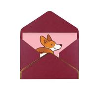 Cute Cartoon Welsh Corgi Dog Butt Heart Greetings Romantic Card With Envelopes, Send To A Close Friend,Phnom Penh Pearl Paper Greeting Card