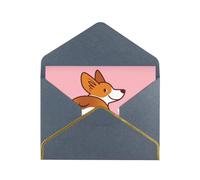 Cute Cartoon Welsh Corgi Dog Butt Heart Greetings Romantic Card With Envelopes, Send To A Close Friend,Phnom Penh Pearl Paper Greeting Card