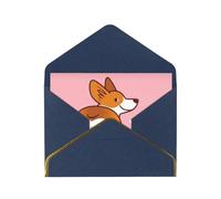 Cute Cartoon Welsh Corgi Dog Butt Heart Greetings Romantic Card With Envelopes, Send To A Close Friend,Phnom Penh Pearl Paper Greeting Card