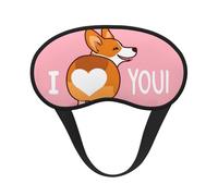 Cute Cartoon Welsh Corgi Dog Butt Heart Print Sleep Eye Mask Light Blocking Soft and Comfortable Night Eye Blinder for Women Men for Sleeping Travel Night Shift