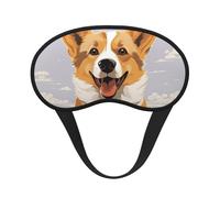 Cute Cartoon Welsh Corgi Dog Sleep Mask for Men Women Blackout Eye Masks for Sleep, Relaxing Zero Pressure Night Blindfold Soft Breathable Eye Cover for Travel, Night Work, Nap, Office