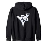 Cute Cartoon Whippet Karate Martial Arts Zip Hoodie