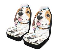 Cute Cartoon White Beagle Dog Decorative seat Covers for Cars Set of 2 for Trucks Washable Cover for car seat fundas de auto para asiento