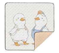 Cute Cartoon White Daze Duck Large Non-Slip Baby Activity Play Mat for Indoor Outdoor 1-Piecing Kicking Mat for Baby Kids Toddlers Infants, 50'' x 50''