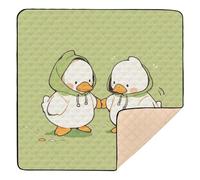 Cute Cartoon White Daze Duck Large Sturdy Baby Playmat for Indoor Outdoor Portable Padded Baby Mat for Baby Kids Toddlers Infants, 50'' x 50''