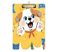 Cute Cartoon White Dog Glass clipboard Plastic for Nurses Home Contractor Tabla para escribir con Clip Size 9 x 12