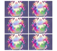 Cute Cartoon White Guinea Pig non slip moroccan placemats for dining table rectangle placemat christmas table placemats set of 6 12x18