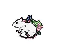 Cute Cartoon White Mouse Enamel Pin Love Birthmark Mouse Label Pin Badges Colorful Animal Pin Brooch Decorative Badges for Clothing Bags Hats