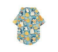 Cute Cartoon White Penguins Summer Pet Dog Shirt Button Up Lightweight and Breathable Short Sleeve Pet T-Shirt Puppy Clothes Perfect for Everyday Wear, and Photoshoots L-5XL