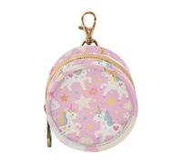 Cute Cartoon White Rainbow Unicorns Infants Baby Pacifiers Holder Case with Zipper and Clip Change Purse Key Holder, Newborned Essentials