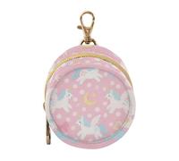 Cute Cartoon White Rainbow Unicorns Newborned Boy Pacifier Case with Zipper and Clip Wallet Coin Bag, Everything Storage pouching