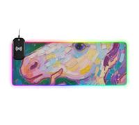 Cute Cartoon White Unicorn Wirel Charging Glowing Large Mouse Pads Glowing Writing 35.4 x 15.7 in Mouse matt for Desk