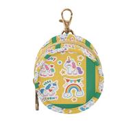 Cute Cartoon White Unicorns Baby Pacifier Case Holder with Zipper and Clip Wristlet Wallet Key Holder, Travel Accessories