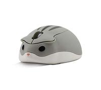 Cute cartoon wireless mouse USB optical computer mouse portable mini laptop pink hamster design mouse Macbook gray