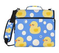 Cute Cartoon Yellow Ducks 1.5-Inch 3-Ringing Office Binder Organizer with Shoulder Strap Easy to Carry School Supplies Organizer for Office School