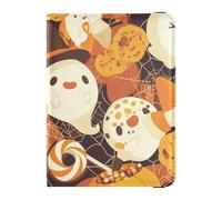 Cute Cartoon Yellow Halloween Pumpkin Leather travel wallet womens passport holder for travel Vaccine Card Holder Cover Combo Wallet Passport Holder for men Ultra Slim