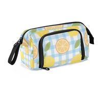 Cute Cartoon Yellow Lemon pencil poucheses Large Capacity Stand Up Pencil Case Multifunctional for Women School Supply estuche de lapices para ninos