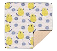 Cute Cartoon Yellow Monsters Large Non-Slip Baby Gym & Activity Mat for Indoor Outdoor 1-Piecing Travel Play Mat for Baby Kids Toddlers Infants, 50'' x 50''