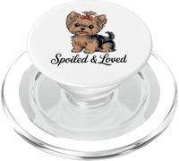 Cute Cartoon Yorkshire Terrier, Spoiled & Loved PopSockets PopGrip for MagSafe