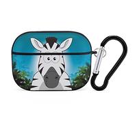 Cute Cartoon Zebra Print Case Cover for AirPods Pro Case 2nd/1st Generation with Key Chain Full Protective Durable Shockproof Wireless Headphone Case PC Hard