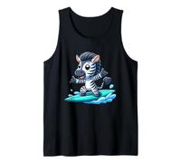 Cute Cartoon Zebra Surfer Riding Waves Tank Top