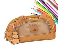 Cute Case - Capybara Pencil Case | Penciil Bag | Multilayer Pen Bag | Large Capacity Portable Large Capacity Stationery Organizer for Adol Student, Dark Coffee, riferimento alla descrizione, Reference