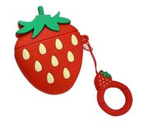 Cute Case Compatible for Airpods Pro 2nd/1st, Kawaii Fruit Watermelon Strawberry Banana Funny Silicone Earbud Cover with Hook Keychain (Strawberry)