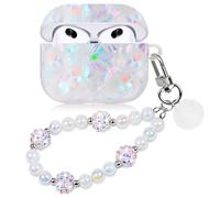 Cute Case for Airpod 3 with Pearl Lanyard Girly Cover Compatible with AirPods 3rd Generation (2021) Shell for Women