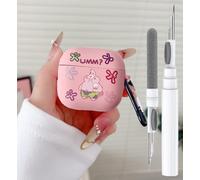 Cute Case for Airpod 4 Case Cover 2024, Funny 3D Cartoon Kawaii Cool Cover with Cleaning Kit & Keychain for Airpod 4th Generation 2024 for Boys Girls Kids Teen,Pink PStar
