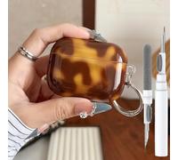 Cute Case for Airpod Pro 3 Gen Cases 2025, Funny Silicone Apple Airpod Pro 3rd Generation Cover with Cleaning Kit & Silvery Round Buckle Suitable Boys Girls Kids Teen，Leopard Print