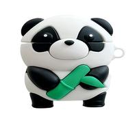 Cute Case for Airpods 3, Bear Panda Cartoon Animal Protective Silicone Rubber Cover Skin with Anti-Lost Keychain (Panda)