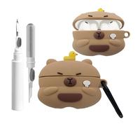 Cute Case for AirPods Pro 3 Case Cover 2025 with Cleaner kit,Airpods Pro 3 Cases Women Anti-Drop Silicone iPods Pro 3 Earbuds Charging Cases Girl Keychain for Airpods Pro 3rd Generation (Capybara)