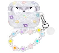 Cute Case for Airpods Pro 3 Compatible with AirPod Pro 3rd Generation Aesthetic Cover with Girly Pearl Keychain Lanyard for Women Girls Floral