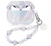 Cute Case for Airpods Pro 3 Compatible with AirPod Pro 3rd Generation Aesthetic Cover with Girly Pearl Keychain Lanyard for Women Girls Bling
