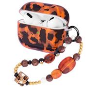 Cute Case for Airpods Pro 3 Compatible with AirPod Pro 3rd Generation Aesthetic Cover with Girly Pearl Keychain Lanyard for Women Girls Retro Leopard