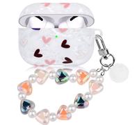 Cute Case for Airpods Pro 3 Compatible with AirPod Pro 3rd Generation Aesthetic Cover with Girly Pearl Keychain Lanyard for Women Girls Hearts