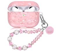Cute Case for Airpods Pro 3 Compatible with AirPod Pro 3rd Generation Aesthetic Cover with Girly Pearl Keychain Lanyard for Women Girls Pink Butterfly