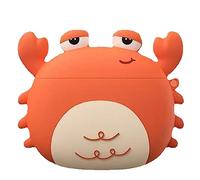 Cute Case for Airpods Pro, Funny Frog Crab Animal Silicone Soft Rubber Cover Skin with Anti-Lost Keychain (Crab)