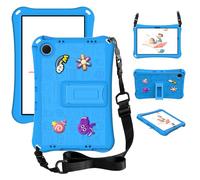 Cute Case for Samsung Galaxy Tab A11 2025/ Galaxy Tab A9 8.7-inch for Kids Bumper Protective Cover with Handle Stand/Shoulder Strap Lightweight Shockproof Skin Blue